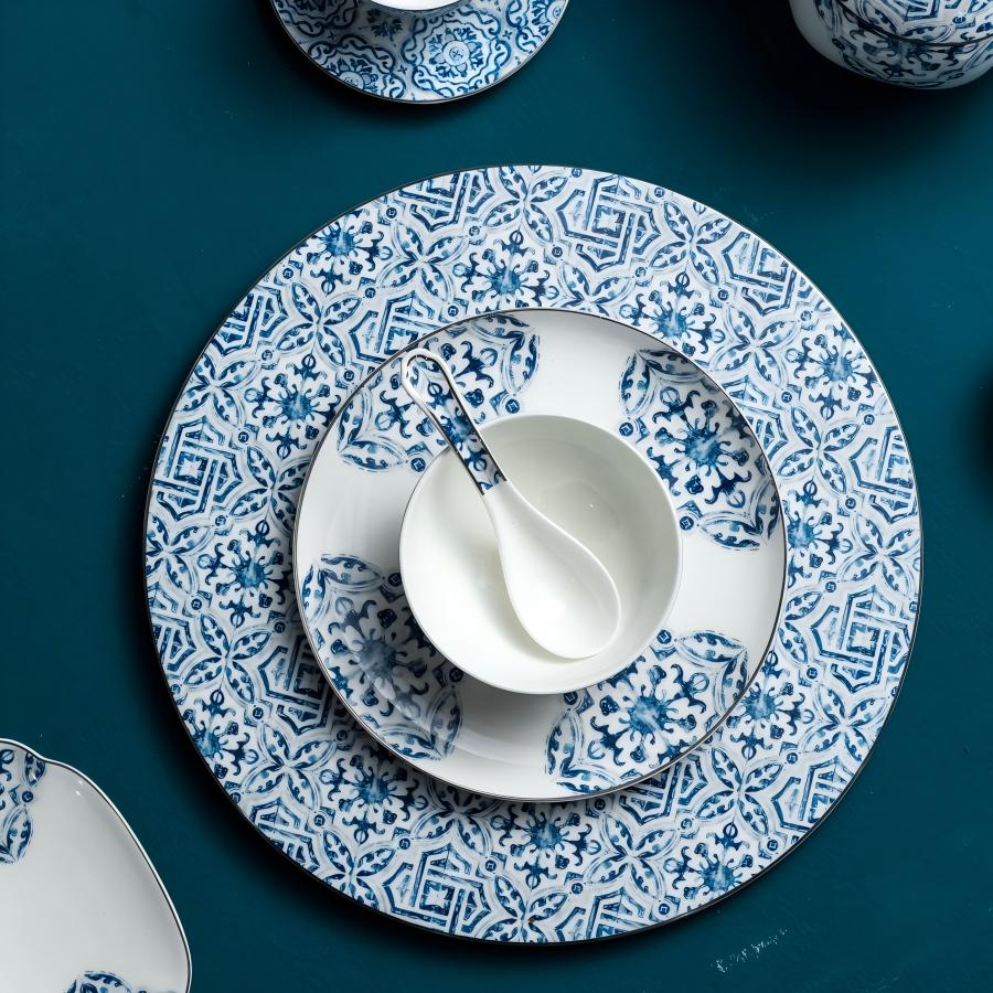 Blue Patterned Table - Image 7