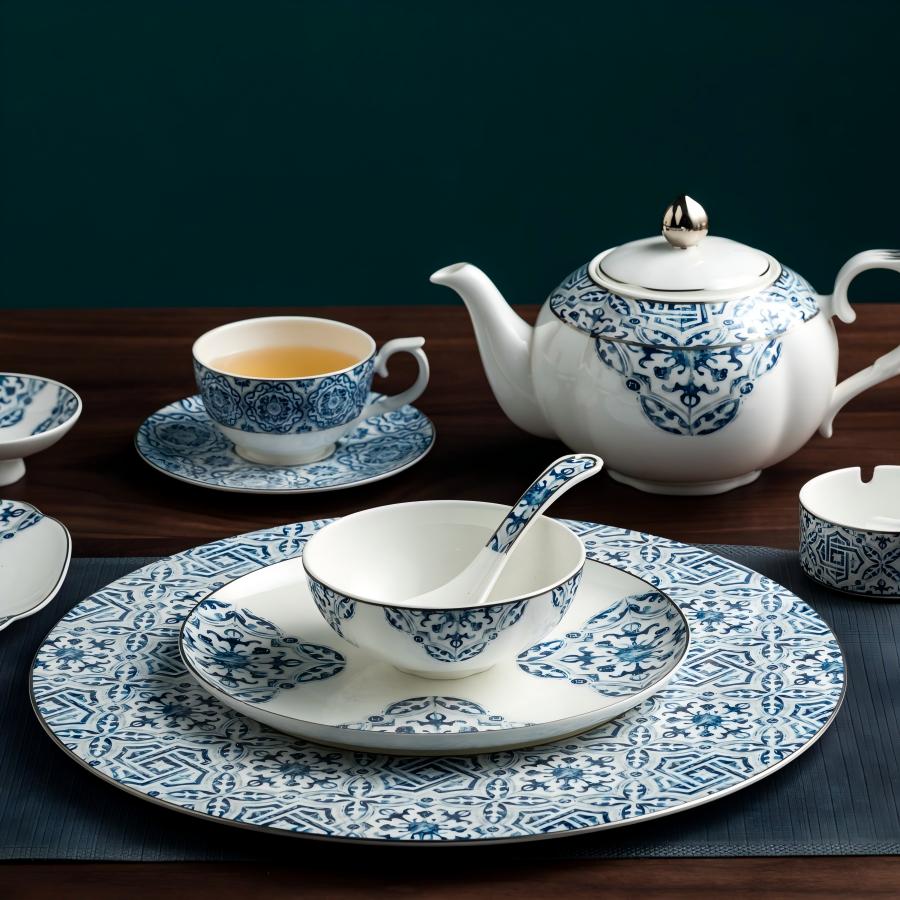 Blue Patterned Table - Image 8