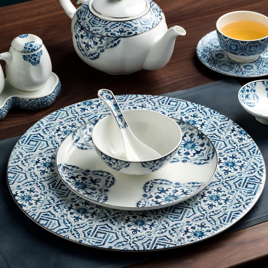 Blue Patterned Table - Image 2