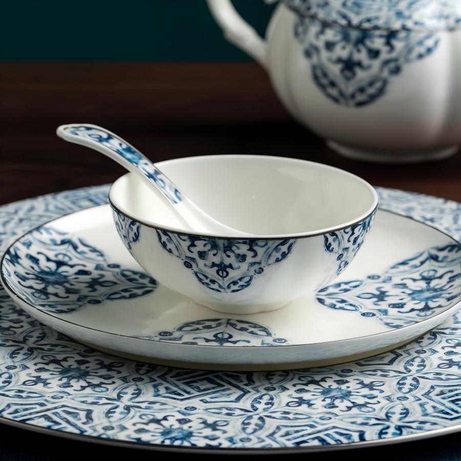 Blue Patterned Table - Image 5