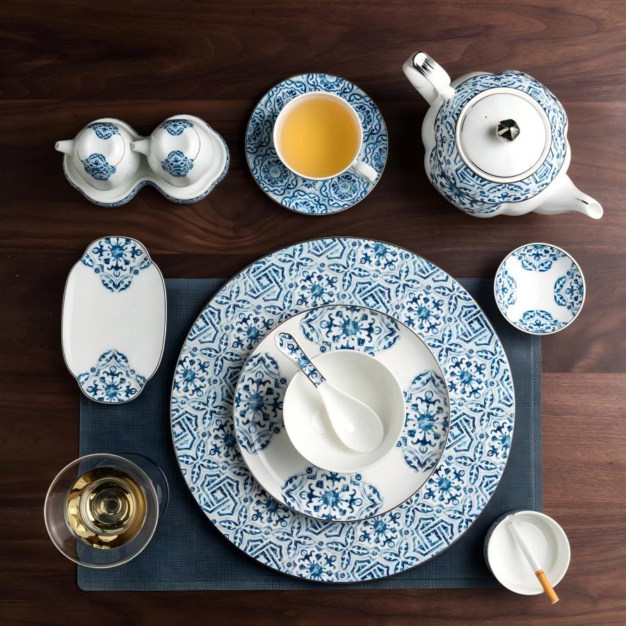 Blue Patterned Table - Image 6