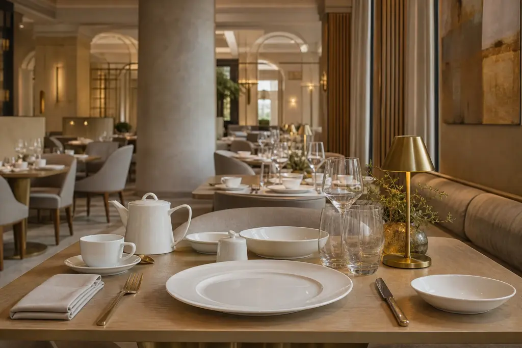 AI-generated project scene visualization for Wyndham tableware supply experience